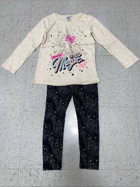 Jojo Siwa Nickelodeon glitter top Black Star Leggings 2 piece set girl 6 6x